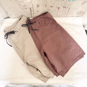 Roark Men's Athletic Shorts in Tan and Dusty Rose